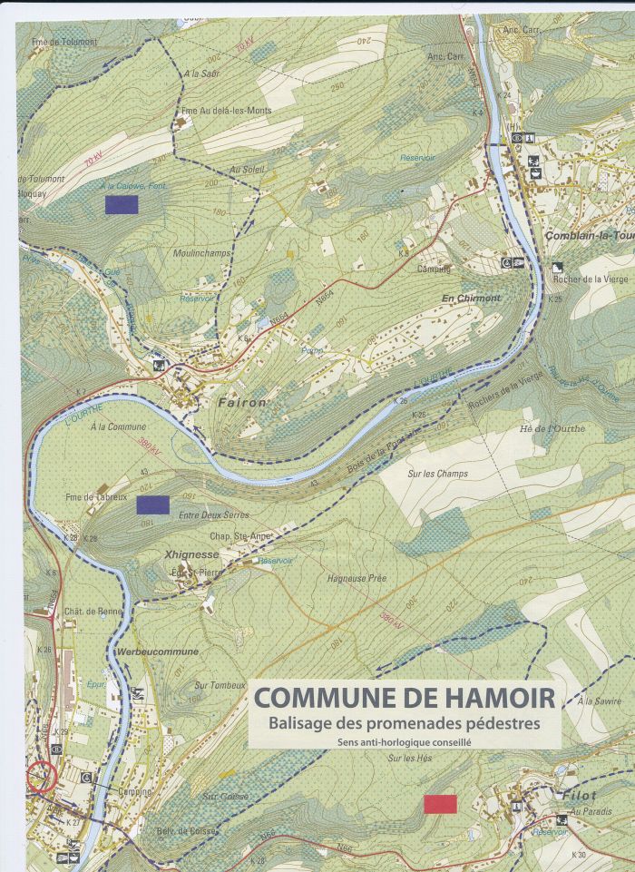 0093 - COMBLAIN-LA-TOUR – HAMOIR – COMBLAIN-LA-TOUR : Itinéraire de la promenade 